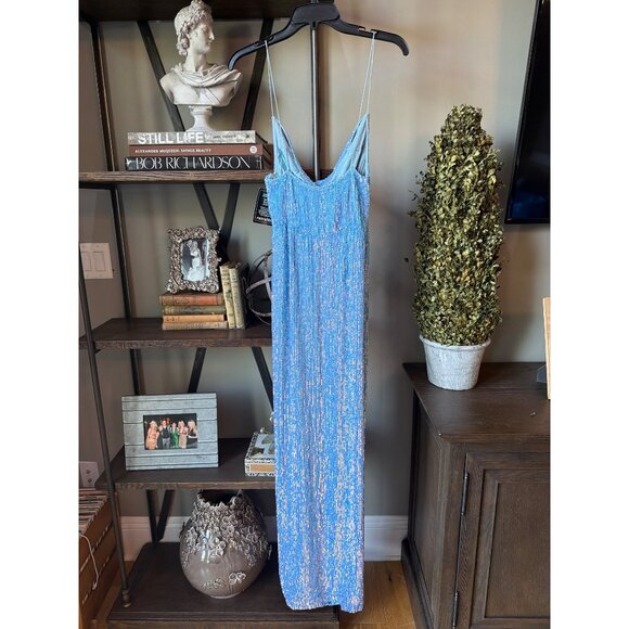 retrofete Katya Sequin Maxi Dress Blue Rainbow Womens Size XS - Picture 8 of 12